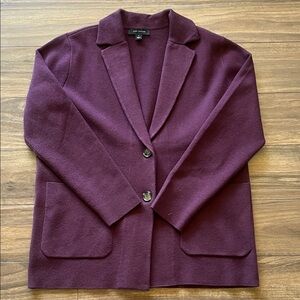 Ann Taylor Deep Purple sweater Blazer Jacket